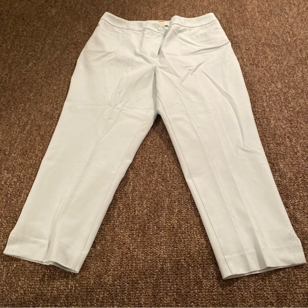 Talbots‎ Petites Pants Women’s Size 12P Light Blue Curvy Pant Leg Slit Pocket